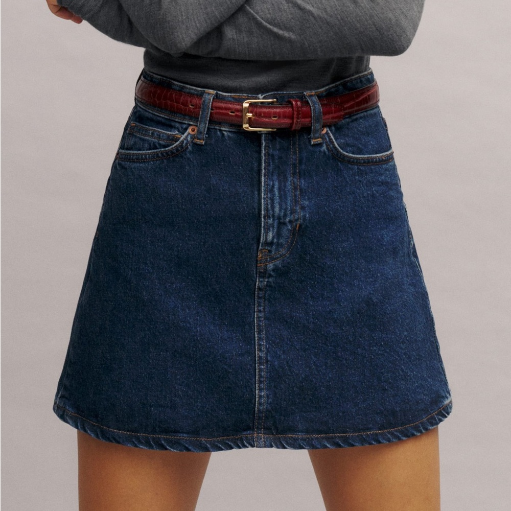 Reformation Lydia High Rise Denim Mini Skirt Size 27
